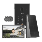 Kit video-interfon, Monitor tactil 7 inch, camera 2K, IR 5m, Wi-Fi5, Panou Solar